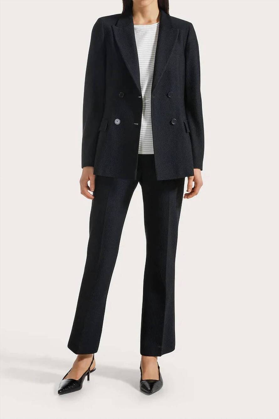 NEW SEVENTY slim-fit ankle-length pants in black